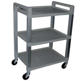 Ideal Poly Utility Cart, 3 Shelf with Drawer, UC320D